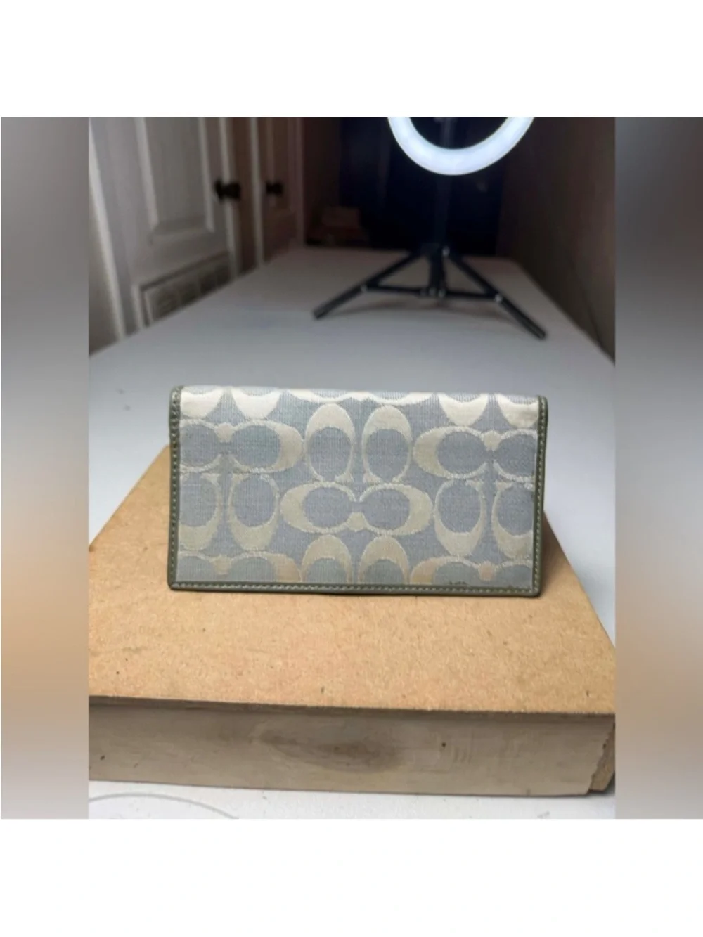 Vintage Coach Checkbook Leather Wallet Cosmetic Wristlet Various damaged